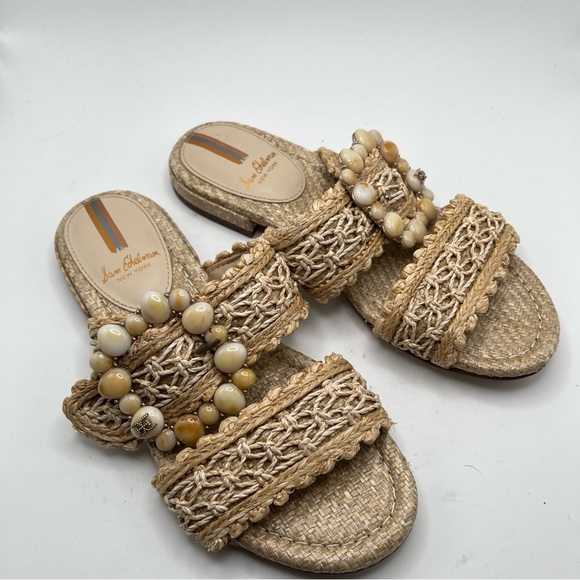 NWOB Sam Edelman Women's Elisa Slide Sandal size 5.5 woven straw vacation - Picture 8 of 9
